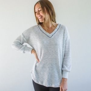 V-neck long sleeve sweater